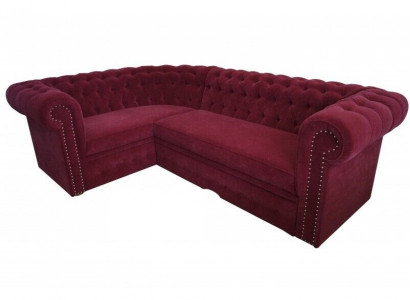 Chesterfield sectional upholstered sofa corner set velvet upholstered seats corner sofas